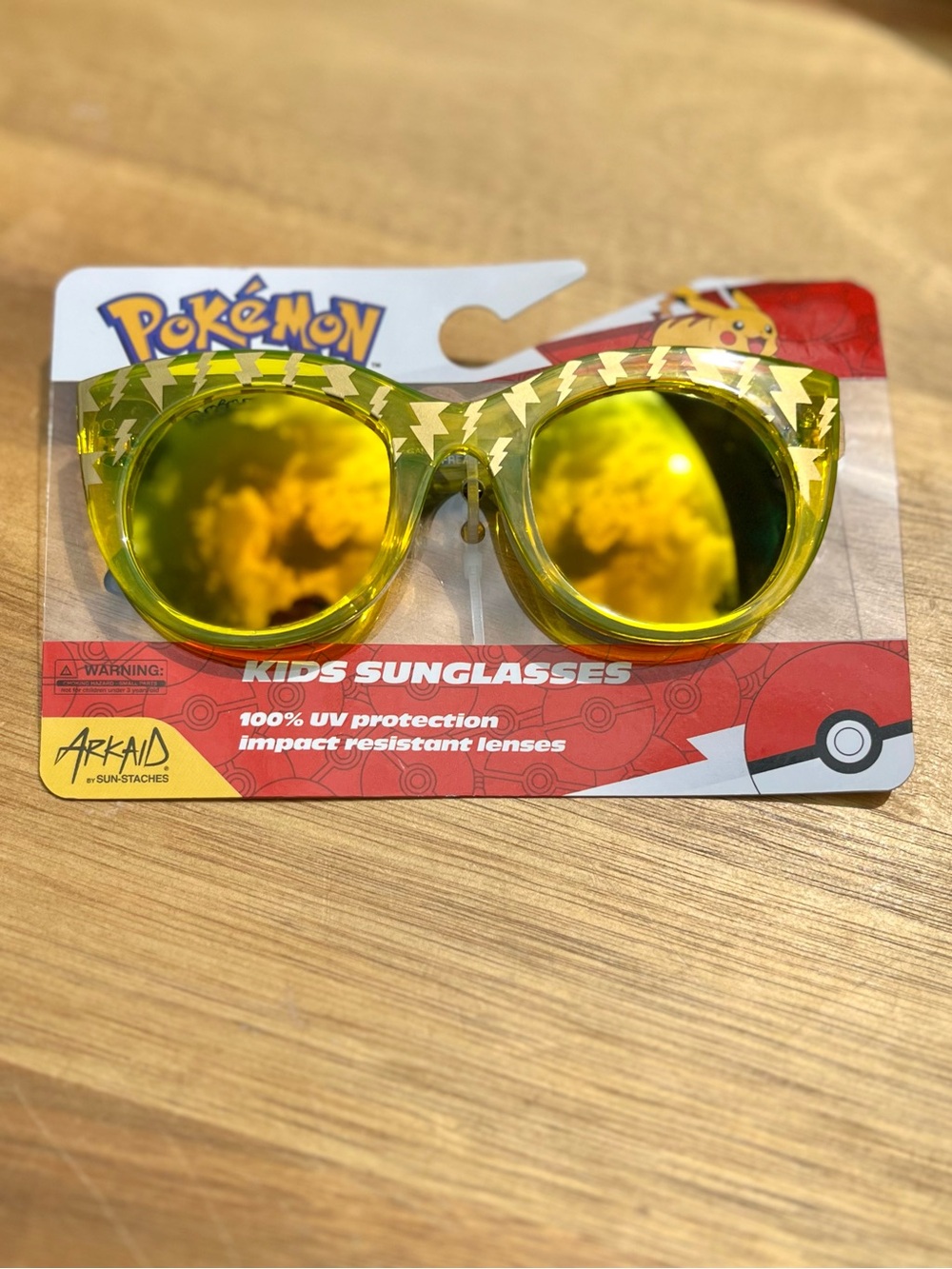 *3/$15, Pokemon Yellow Lightning Kids Sunglasses with Mirrored Lenses